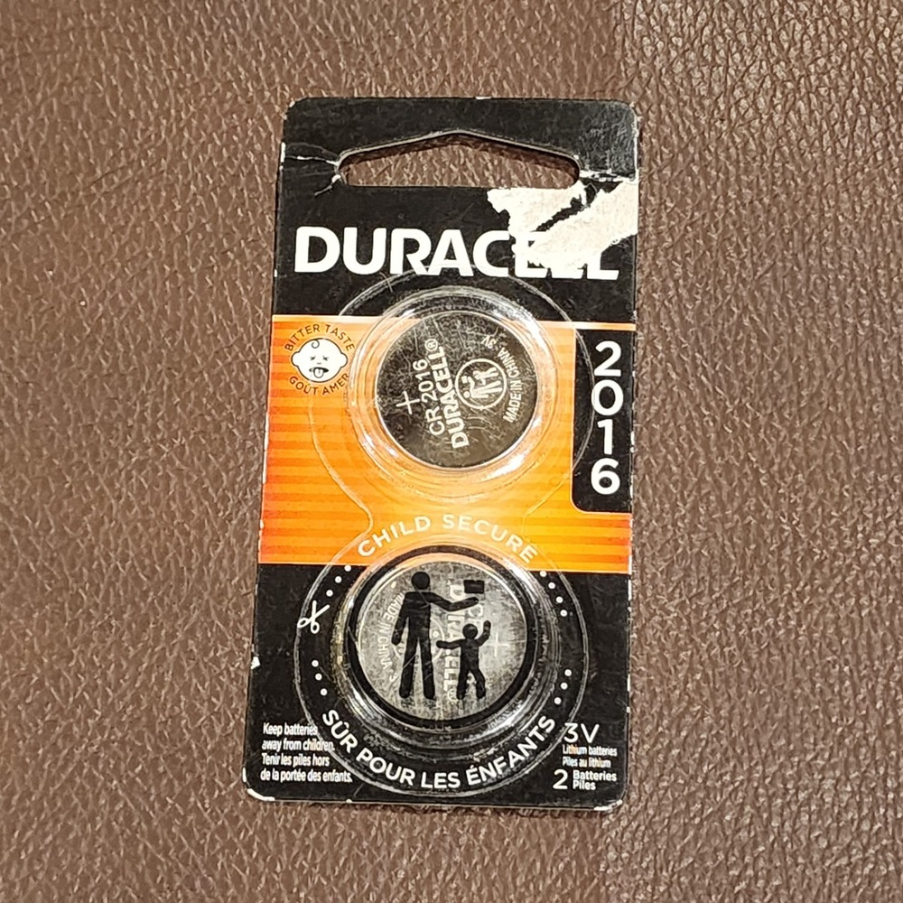 Duracell CR2016 3V Lithium Coin Battery 2 Pack Child Secure DL2016 Silver New